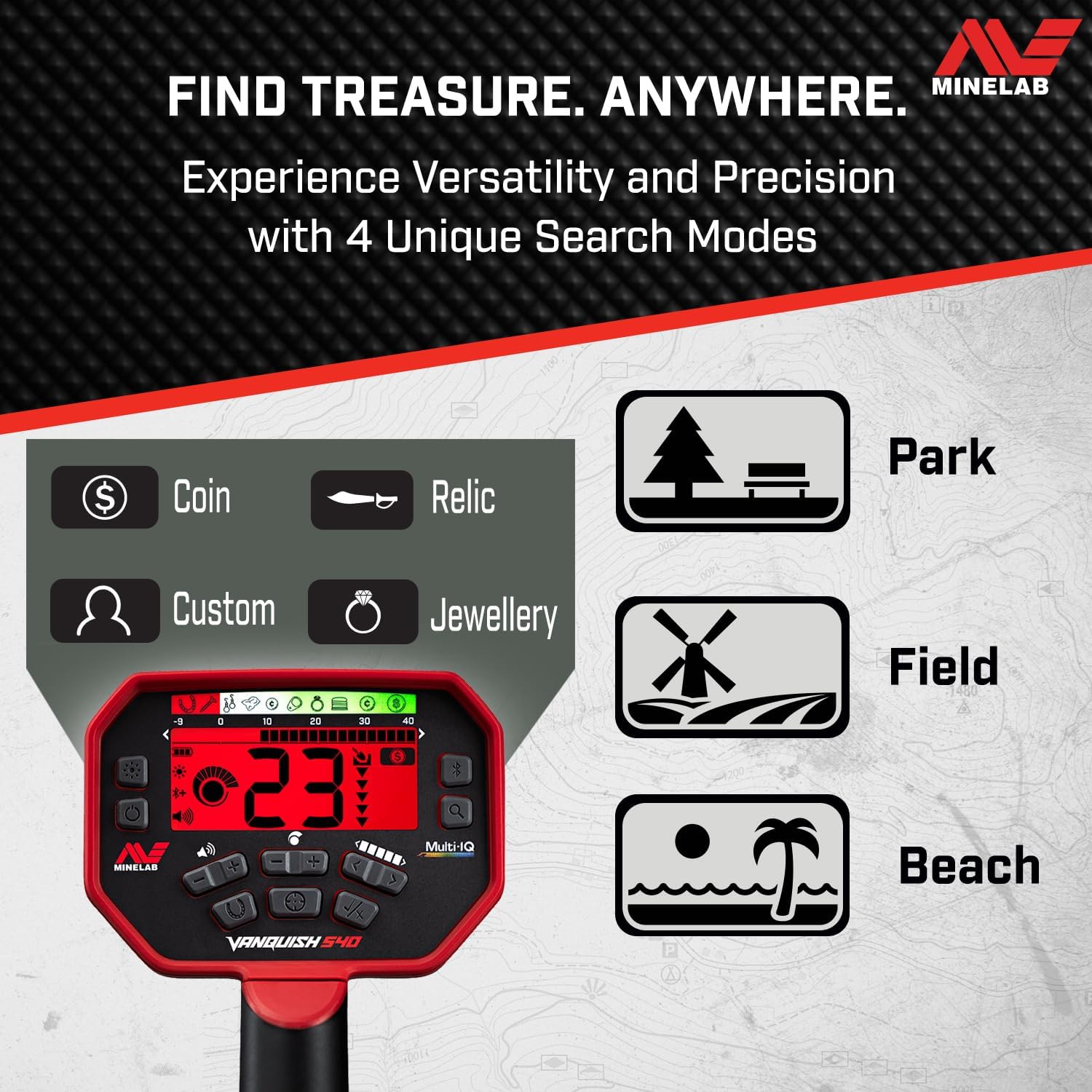 Minelab Vanquish 540 Multi-Frequency Pinpointing Metal Detector