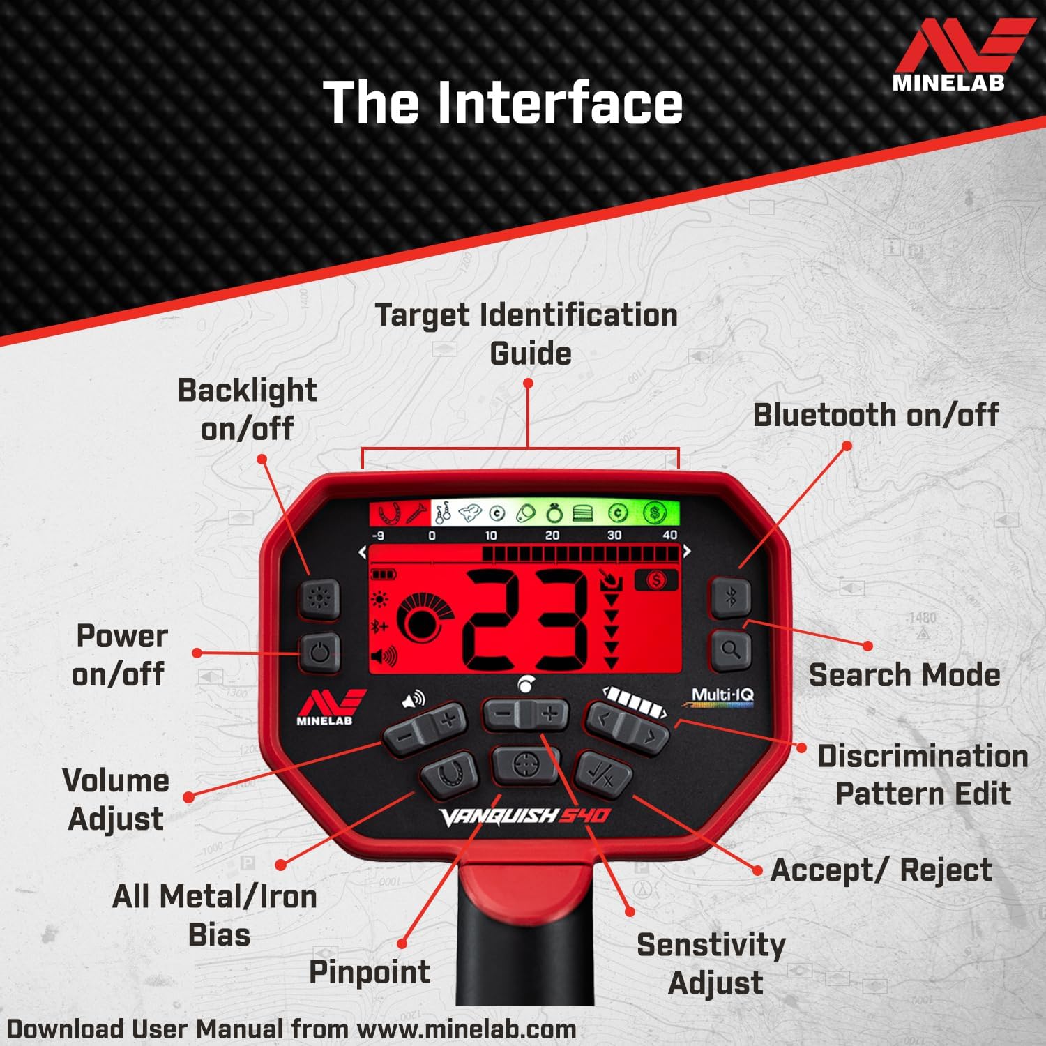 Minelab Vanquish 540 Multi-Frequency Pinpointing Metal Detector