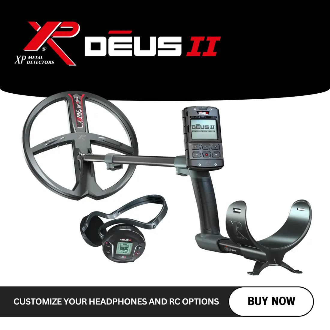 XP Metal Detectors - Deus II Detector with Customizable Headphones, Hobby