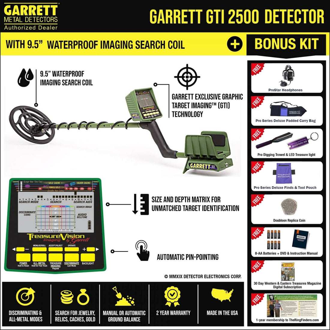 NEW Garrett ProPointer II Metal Detector Holster/9V Pro-Pointer 2 Pinpointer  NIB 786156004610