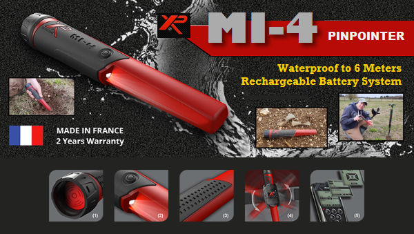 XP MI-6 Waterproof Pinpointer Metal Detector with Holster & Lanyard
